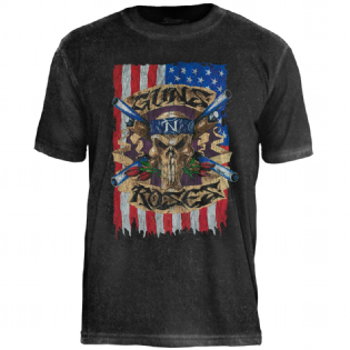 Camiseta Especial Guns N' Roses Pistols Skull Flag