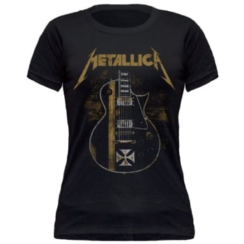 Baby Look Metallica Hetfield Iron Cross Guitar
