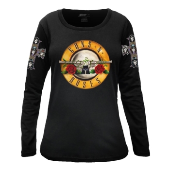 Camiseta Feminina Manga Longa Guns N' Roses Bullet Logo