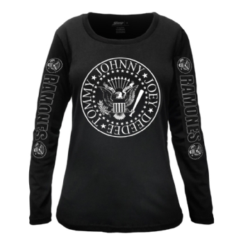 Camiseta Feminina Manga Longa Ramones Hey Ho, Lets Go