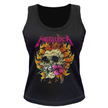 Regata Feminina Metallica Flower Skull