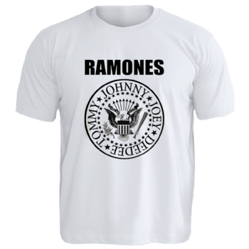 Camiseta Plus Size Ramones Hey Ho, Let's Go - Branca