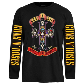 Camiseta Manga Longa Guns N' Roses  Appetite For Destruction