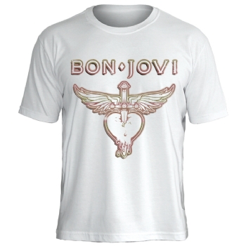 Camiseta Bon Jovi Logo Crew
