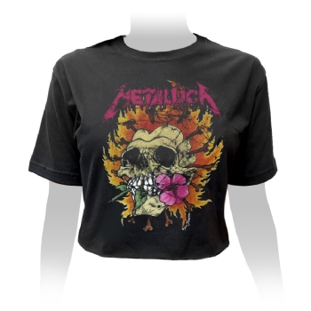 Cropped Metallica Flower Skull