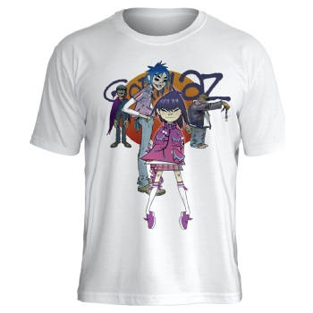Camiseta Gorillaz Purple Noodle Group Shot