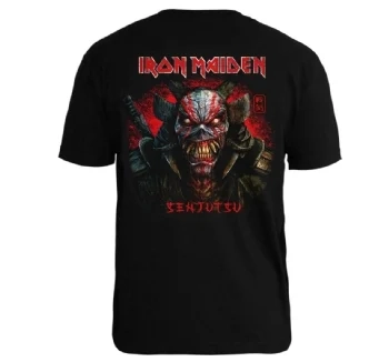 Camiseta PC Iron Maiden Senjutsu Samurai Eddie Life Snake