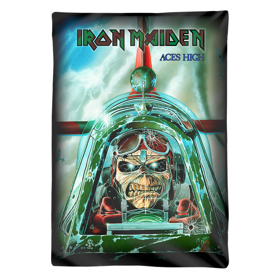 Iron Maiden Bandiera Aces High Unisex 66x101 Cm In Poliestere – Perfetta Per La Tua Stanza O Concerto