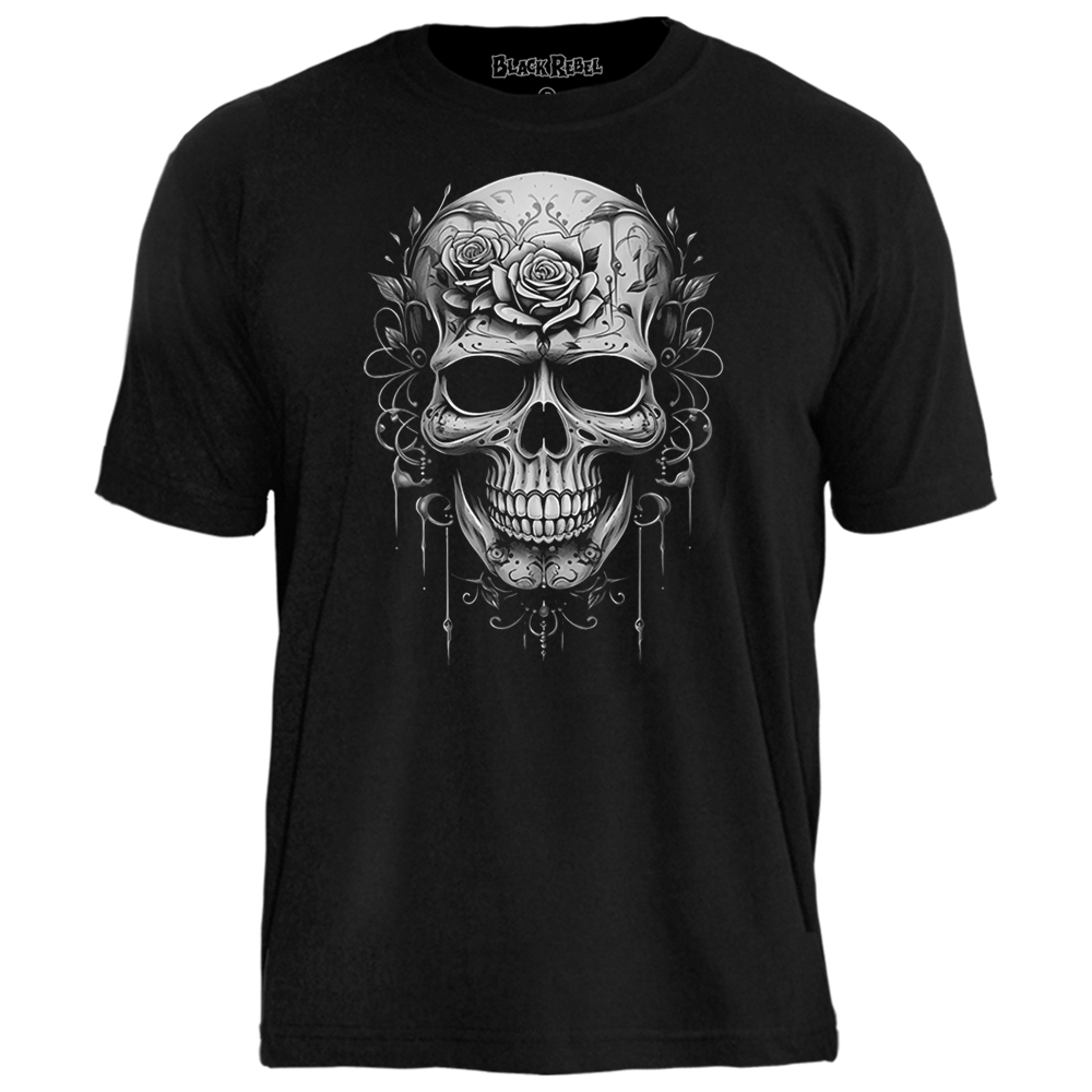 Camiseta Mexican Skull And Roses