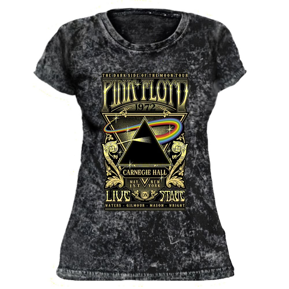 Camiseta Feminina Tie Dye Pink Floyd Live On stage 1972