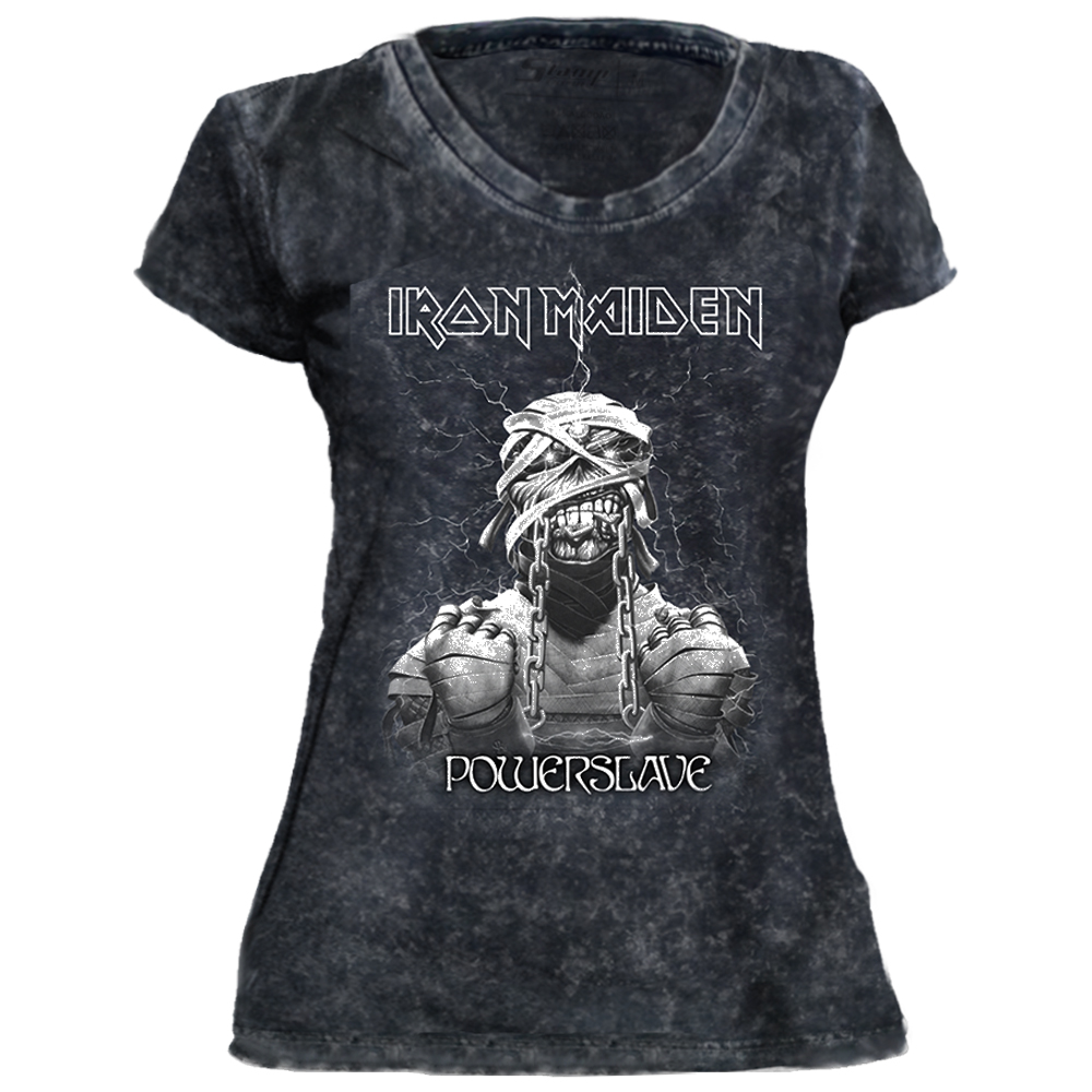 Camiseta Feminina Tie Dye Iron Maiden Powerslave