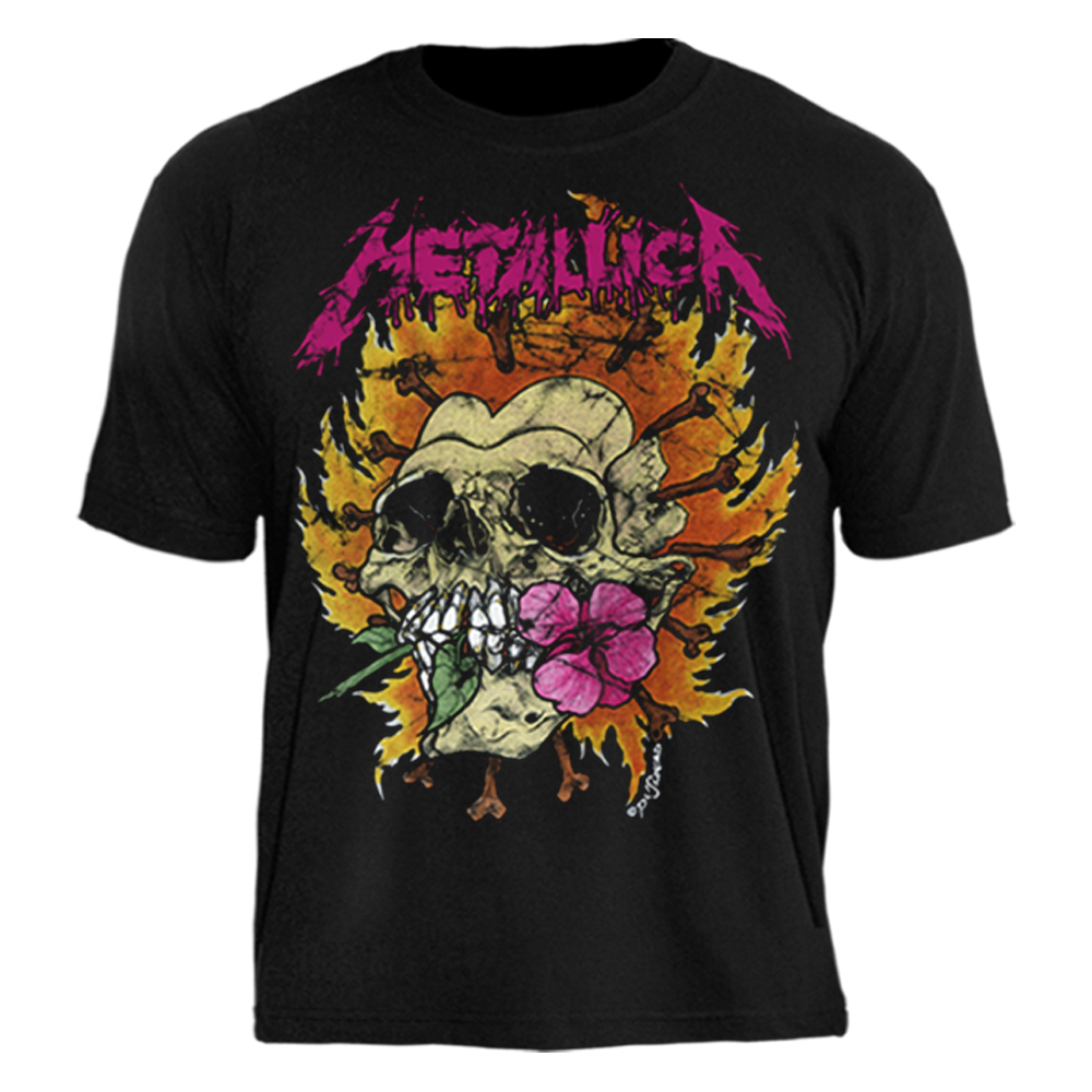 Camiseta TFE Metallica Flower Skull