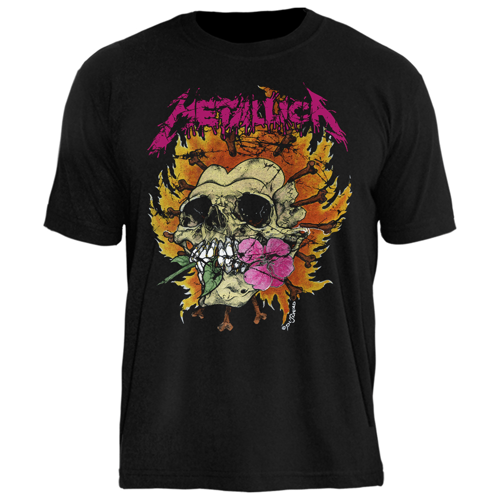 Camiseta Metallica Flower Skull