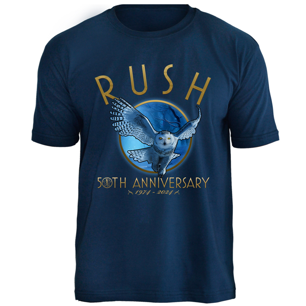 Camiseta Rush 50 Th Anniversary Fly by Night Owl